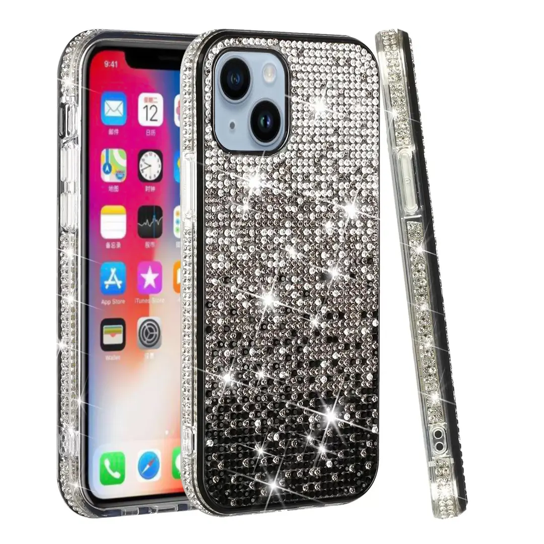 iPhone 15/iPhone 14/iPhone 13 Bling Party Diamond Black